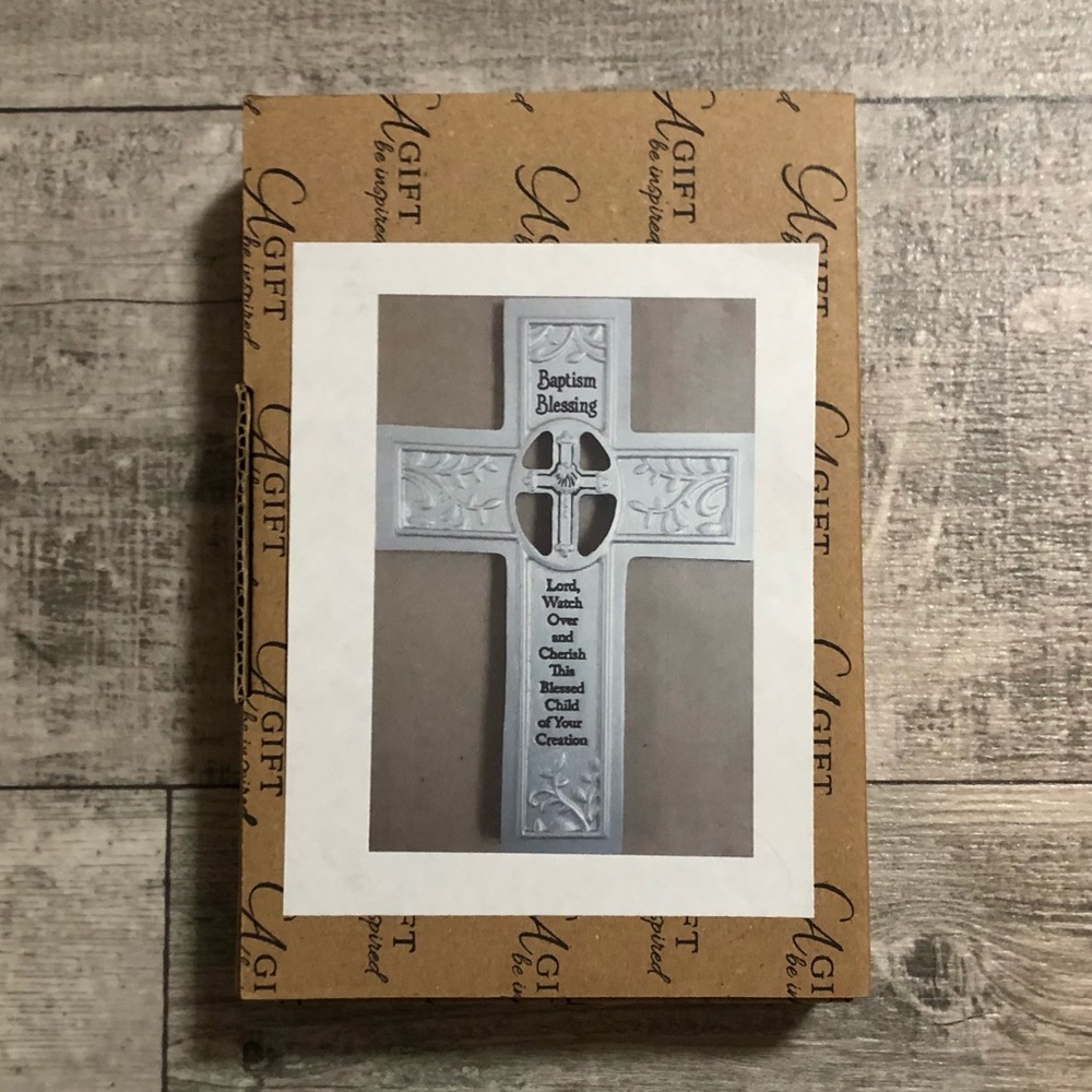 A Gift be Inspired Silver Baptism Blessing Cross New 57279BN Barnes Noble NCKBX